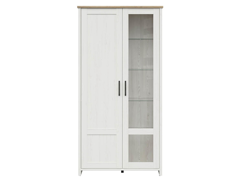 Witryna Loksa 102 cm z 2 drzwiami sosna andersen biała 33208