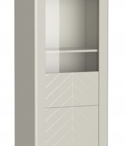 Witryna MALUBA 197 cm czarna z wzorem JODEŁKI 637271 Witryna MALUBA 197 cm czarna z wzorem JODEŁKI 637271