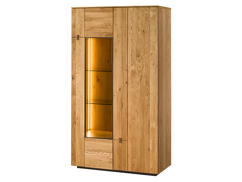 Witryna Minura z 2 drzwiami i LED dąb naturalny sękaty 814283