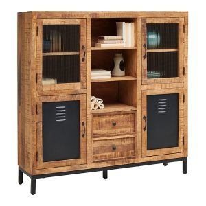 Witryna Mira 150 cm z 4 drzwiami i 2 szufladami mango 709551 Witryna Mira 150 cm z 4 drzwiami i 2 szufladami mango 709551