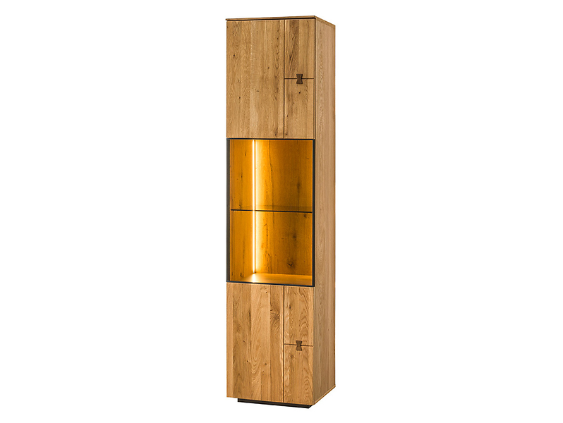 Witryna Miruna 45 cm z drzwiami i LED dąb naturalny sękaty 814284