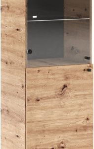 Witryna na książki 50 cm wysoka do salonu ERIS dąb artisan 995237 Witryna na książki 50 cm wysoka do salonu ERIS dąb artisan 995237