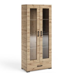 Witryna na książki 80 cm do jadalni salonu FIORA dąb artisan 995249 Witryna na książki 80 cm do jadalni salonu FIORA dąb artisan 995249