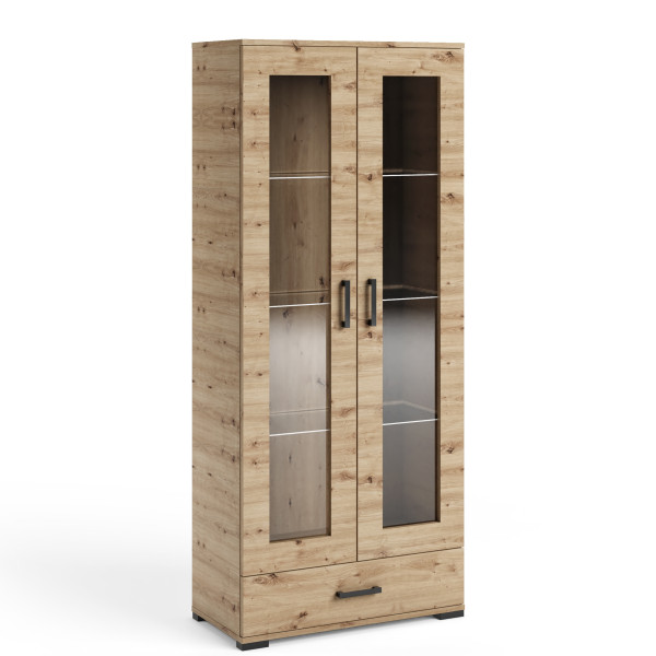 Witryna na książki 80 cm do jadalni salonu FIORA dąb artisan 995249