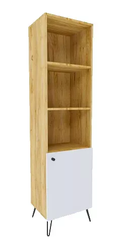 Witryna na metalowych nóżkach loft dąb craft + biały - Sarnix 692166