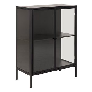 Witryna Newcastle 80 cm z 2 drzwiami czarna 49344 Witryna Newcastle 80 cm z 2 drzwiami czarna 49344