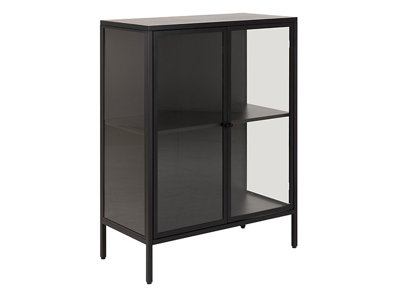 Witryna Newcastle 80 cm z 2 drzwiami czarna 49344