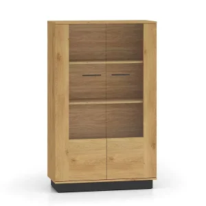 Witryna niska BRONX 2D 92cm dąb/czarna 412641 Witryna niska BRONX 2D 92cm dąb/czarna 412641