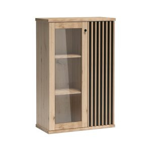 Witryna niska CALI C-3 dąb artisan 2D z półki i drzwiami 134809 Witryna niska CALI C-3 dąb artisan 2D z półki i drzwiami 134809