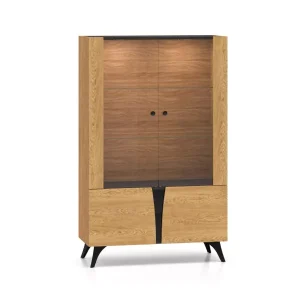 Witryna niska HESTIA 2W2D 95cm dąb/czarna 741451 Witryna niska HESTIA 2W2D 95cm dąb/czarna 741451