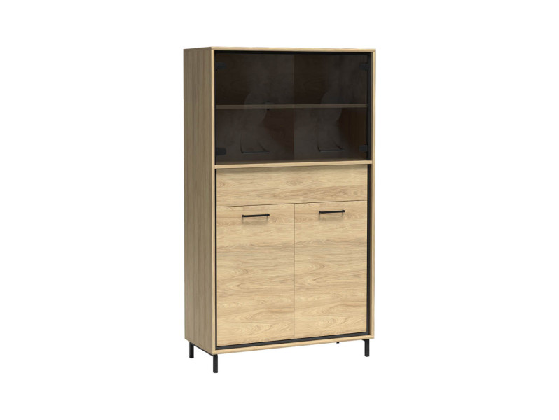 Witryna Niska MILAN 92 cm Hikora Nóżki Metal Cichy Domyk Nowoczesna 136103