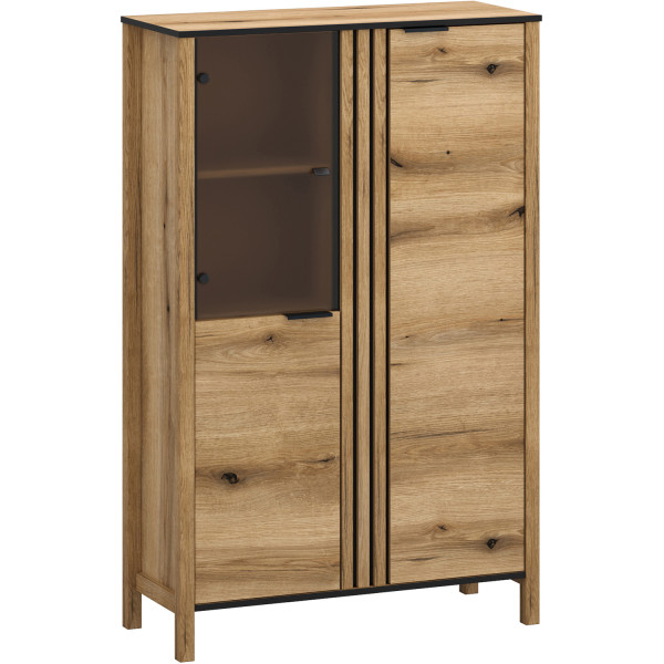 Witryna Niska Przeszklona do Salonu VERVE 99 cm Dąb Evok 318969