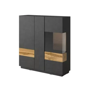 Witryna niska SILKE 3D 130cm matera/dąb wotan 638931 Witryna niska SILKE 3D 130cm matera/dąb wotan 638931