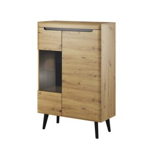 Witryna NORDI NWT90 Dąb Artisan/Czarny 300423 Witryna NORDI NWT90 Dąb Artisan/Czarny 300423