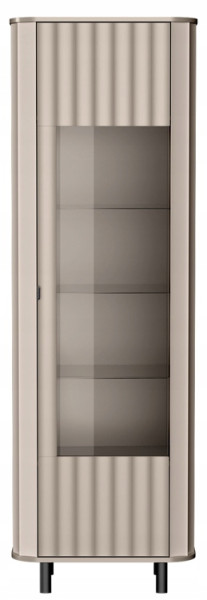 Witryna NOVADO 200 cm Clay Gray frezowane fronty czarne nogi nowoczesna 725221