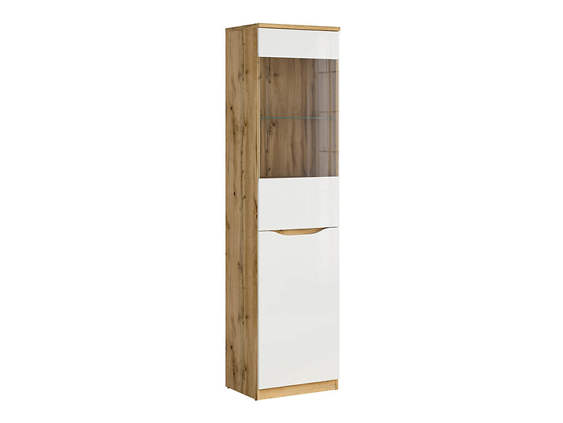 Witryna Nuis 50 cm z 2 drzwiami dąb wotan/biały połysk 42576