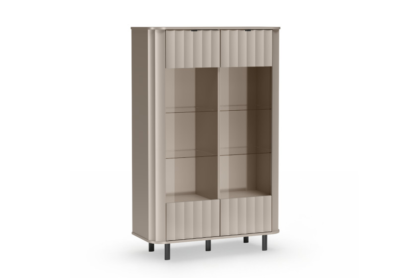 Witryna NUVIA niska clay grey przeszklona 4 półki 989903