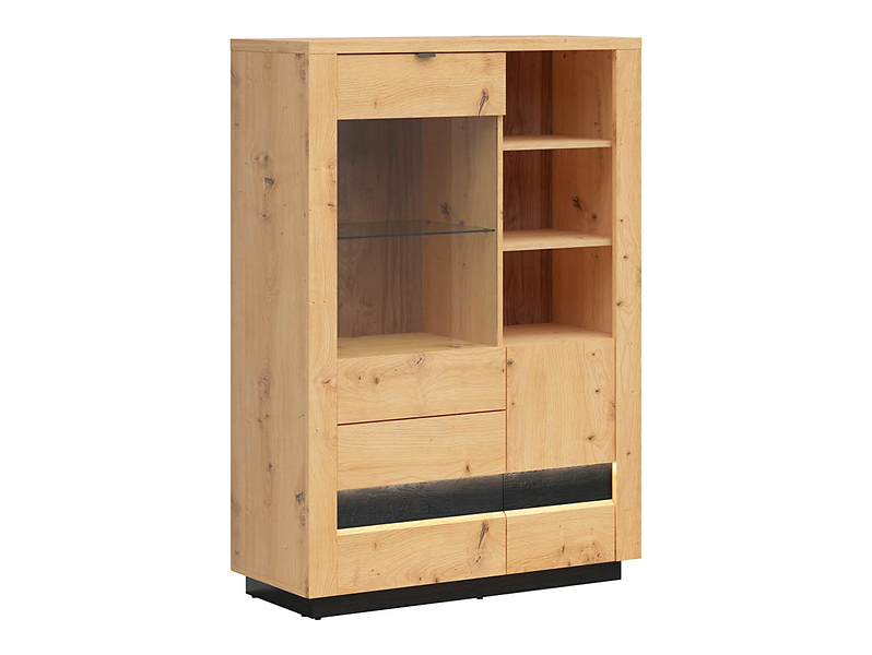 Witryna Ostia 101 cm z 2 drzwiami i 2 szufladami dąb artisan 37479