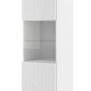 Witryna Ravenna B 1D frez MDF biały mat + szpilki czarne 240454 Witryna Ravenna B 1D frez MDF biały mat + szpilki czarne 240454