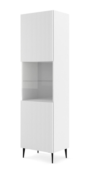 Witryna Ravenna B 1D frez MDF biały mat + szpilki czarne 240454