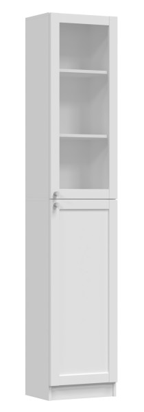 Witryna regał Pafos W40 SH 1 szyba 40cm na książki biała 290304