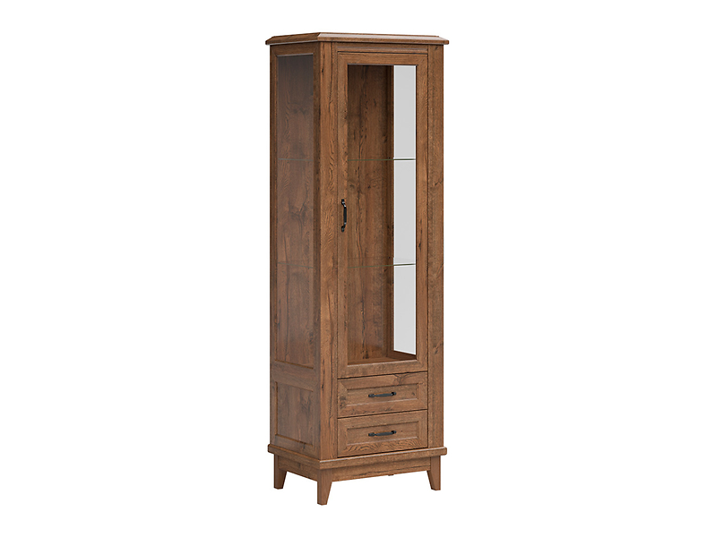 Witryna Reno 65 cm z drzwiami i 2 szufladami dąb april 37639