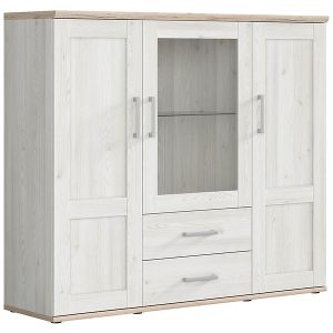 Witryna Romance 156 cm z 3 drzwiami i 2 szufladami modrzew sibiu jasny 16836 Witryna Romance 156 cm z 3 drzwiami i 2 szufladami modrzew sibiu jasny 16836