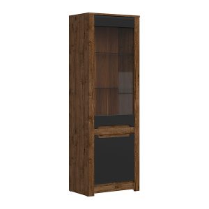 Witryna Ruso 69 cm z 2 drzwiami dąb april/czarny mat 73720 Witryna Ruso 69 cm z 2 drzwiami dąb april/czarny mat 73720