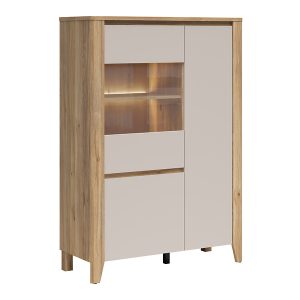 Witryna Sawira II 107 cm z 3 drzwiami dąb mauvella/kaszmir 1059368 Witryna Sawira II 107 cm z 3 drzwiami dąb mauvella/kaszmir 1059368