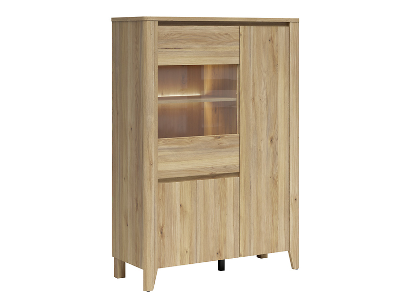Witryna Sawira II 107 cm z 3 drzwiami dąb mauvella 1059574