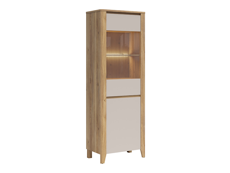Witryna Sawira II 70 cm z 2 drzwiami dąb mauvella/kaszmir 1059367