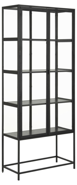 WITRYNA Seaford czarna WYSOKA loft metalowa 4 PÓŁKI 299516