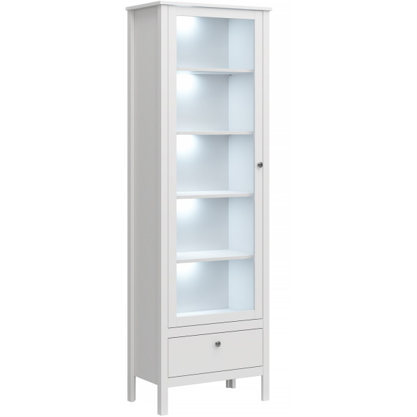 Witryna Skandynawska z Szufladą do Salonu AZURA 65 cm Biała 318976