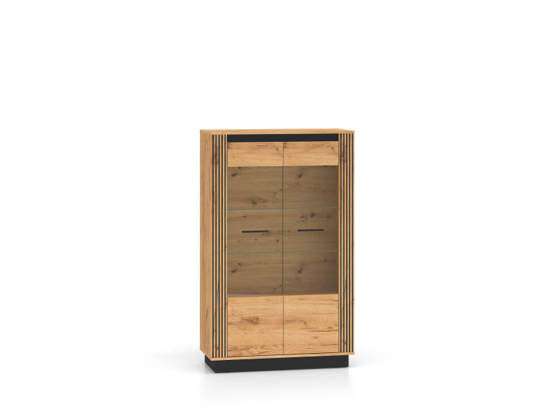 Witryna Szeroka 2D URSO Dąb Czarny Loft Lamele 1045459