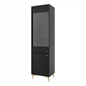 Witryna szklana do salonu Sakai 1 2F T101 Czarny 715995 Witryna szklana do salonu Sakai 1 2F T101 Czarny 715995