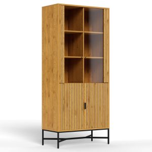 Witryna szklana Lamel loft Oak 180×80 cm z drzwiczkami 977036 Witryna szklana Lamel loft Oak 180×80 cm z drzwiczkami 977036