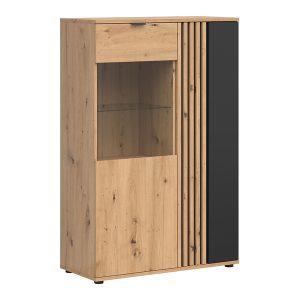 Witryna Vabres 90 cm z 2 drzwiami dąb artisan lamele 287248 Witryna Vabres 90 cm z 2 drzwiami dąb artisan lamele 287248