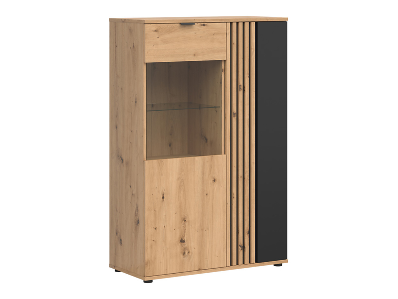 Witryna Vabres 90 cm z 2 drzwiami dąb artisan lamele 287248