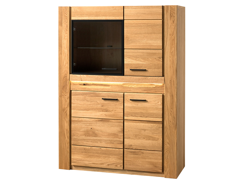 Witryna Velvet-15 110 cm z 4 drzwiami niska dąb natura 371239