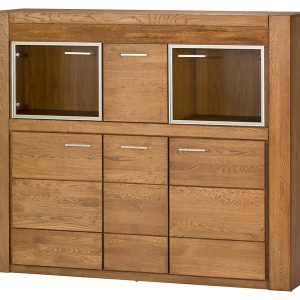 Witryna Velvet-48 161 cm z 5 drzwiami bufet z barkiem dąb rustical 139949 Witryna Velvet-48 161 cm z 5 drzwiami bufet z barkiem dąb rustical 139949