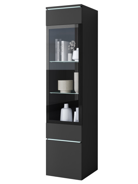 Witryna VEVE 02 z oświetleniem LED/czarny 1051492