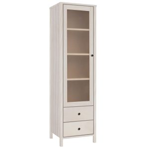 Witryna wąska 52 cm drewniana z szufladami PRESTIGE L, kolor bielony 682086 Witryna wąska 52 cm drewniana z szufladami PRESTIGE L, kolor bielony 682086