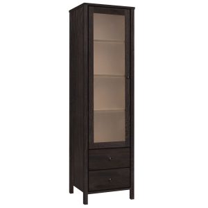 Witryna wąska 52 cm drewniana z szufladami PRESTIGE L, kolor orzech 682085 Witryna wąska 52 cm drewniana z szufladami PRESTIGE L, kolor orzech 682085