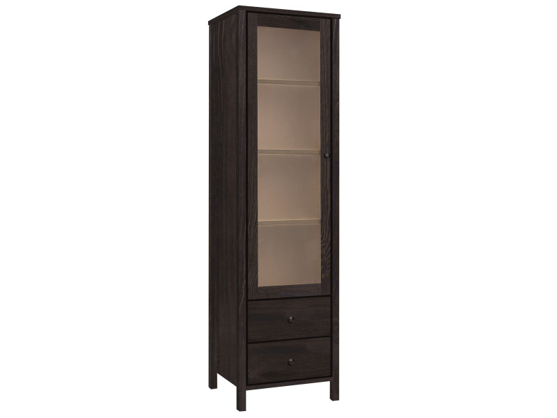Witryna wąska 52 cm drewniana z szufladami PRESTIGE L, kolor orzech 682085