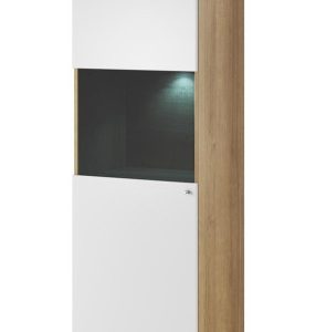Witryna wąska przeszklony front PRIMO 50 Biały + Dąb Riviera 400924 Witryna wąska przeszklony front PRIMO 50 Biały + Dąb Riviera 400924