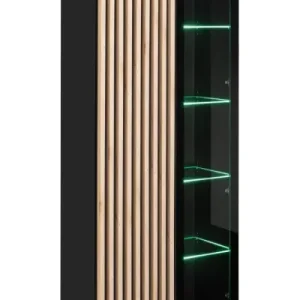 Witryna wysoka CAMERON LED hickory jackson/czarna 412645 Witryna wysoka CAMERON LED hickory jackson/czarna 412645