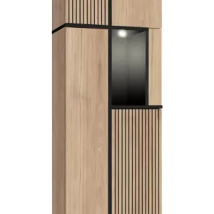 Witryna wysoka CROSS LED hickory jackson/czarna 412724 Witryna wysoka CROSS LED hickory jackson/czarna 412724