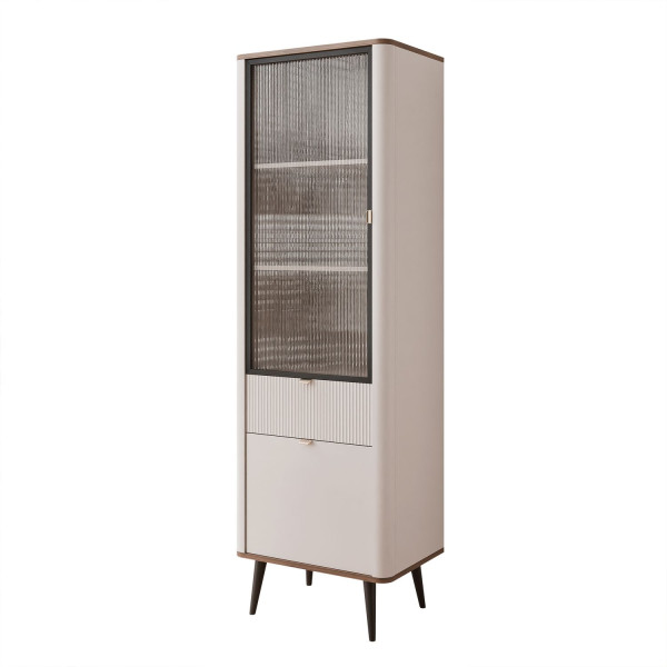 Witryna wysoka stojąca NAVANI 60 cm kaszmir/orzech 710978