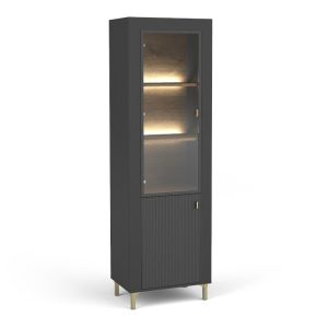 Witryna z oświetleniem LED do salonu MOSSA Czarna 330153