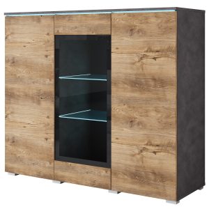Witryna z przeszkleniem VEVE 120 cm , w kolorze matera/kasztan wrocławski 1038878